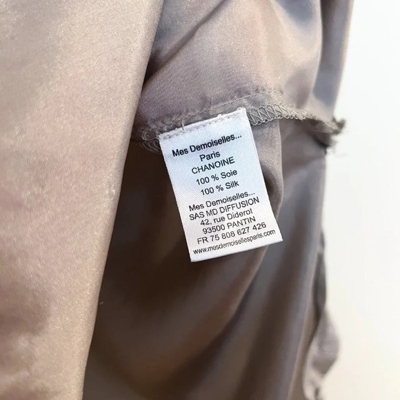 Mes Demoiselles 100% Silk Green Button Down Classic Designer Shirt Blouse 38 - Picture 7 of 10